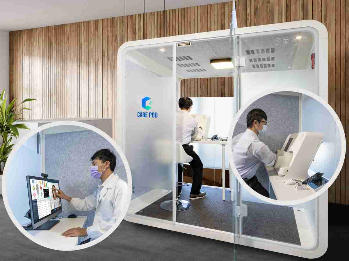 达擎于医疗科技展中展出＂远距诊疗舱＂，，，以因应医疗数字化及社会高龄化趋势下、、复诊及慢性病患等族群对于远距看诊需求逐渐升高所推出的创新整合方案。。。多功能合一、、、、高隐私性的远距诊疗舱可根据病患端与医师端的不同需求，，，，提供弹性化及客制化功能，，，，节省医生和病患的精力及时间